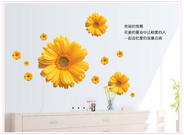 Daisy Flower Living Room Decal