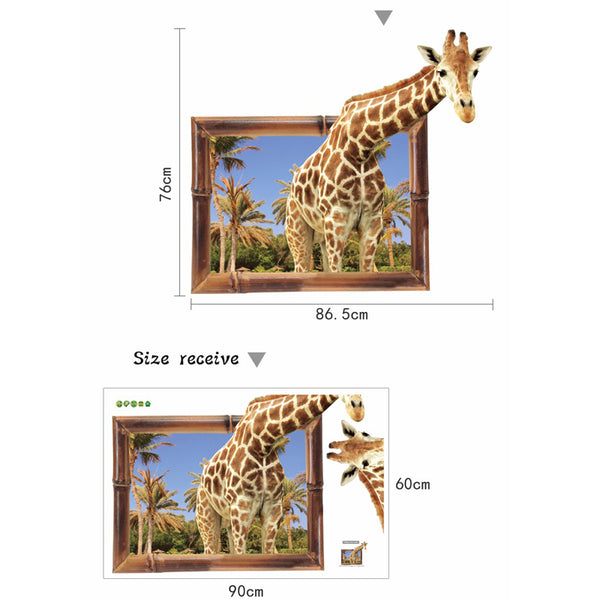 3D Giraffe Animal Wall Sticker