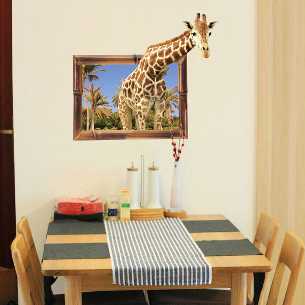 3D Giraffe Animal Wall Sticker