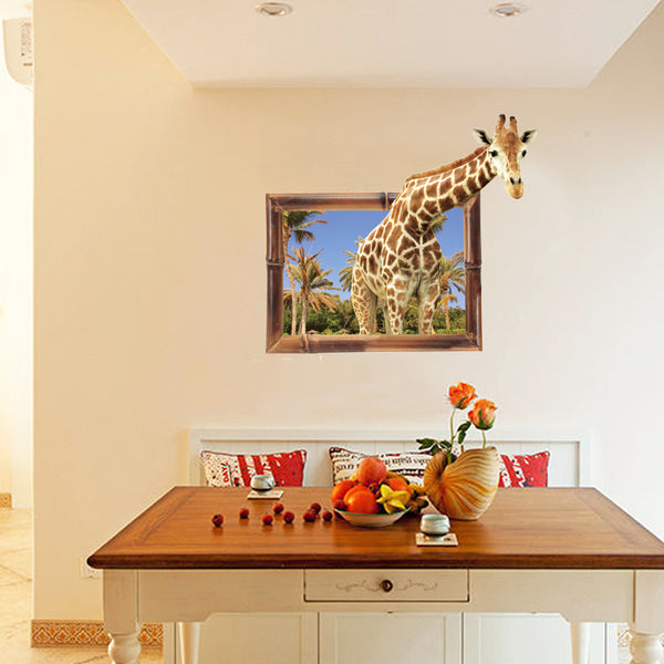 3D Giraffe Animal Wall Sticker