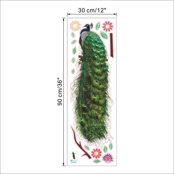 Green Peacock Feather Wall Sticker