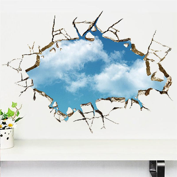 Window Hole blue Sky Wall Decal