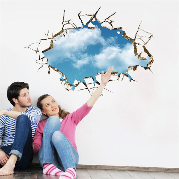 Window Hole blue Sky Wall Decal