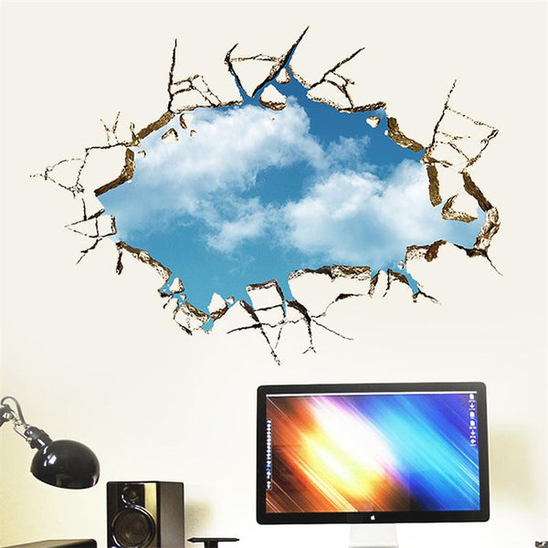 Window Hole blue Sky Wall Decal
